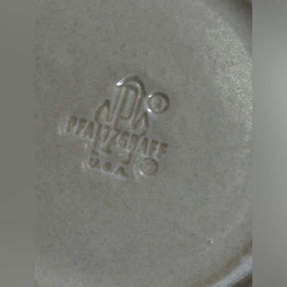 Pfaltzgraff Village Saucers - Set of 8 - Cream & Brown Trim - Made in USA - Picture 4 of 4